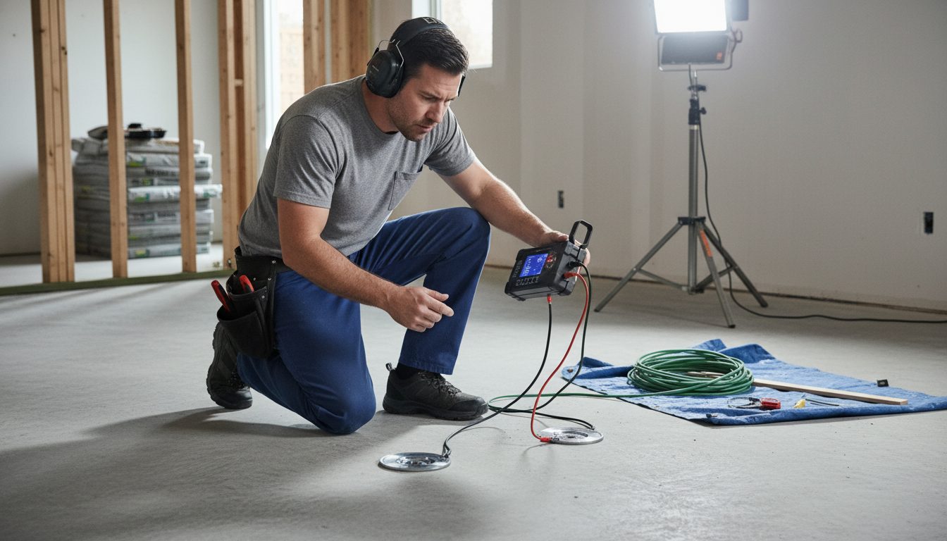 Slab leak detection methods and foundation inspection illustration